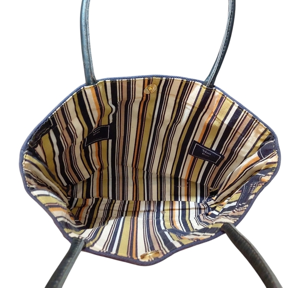 MOO ROO Charleston Black Floral Canvas Bag Tote - Picture 5 of 9